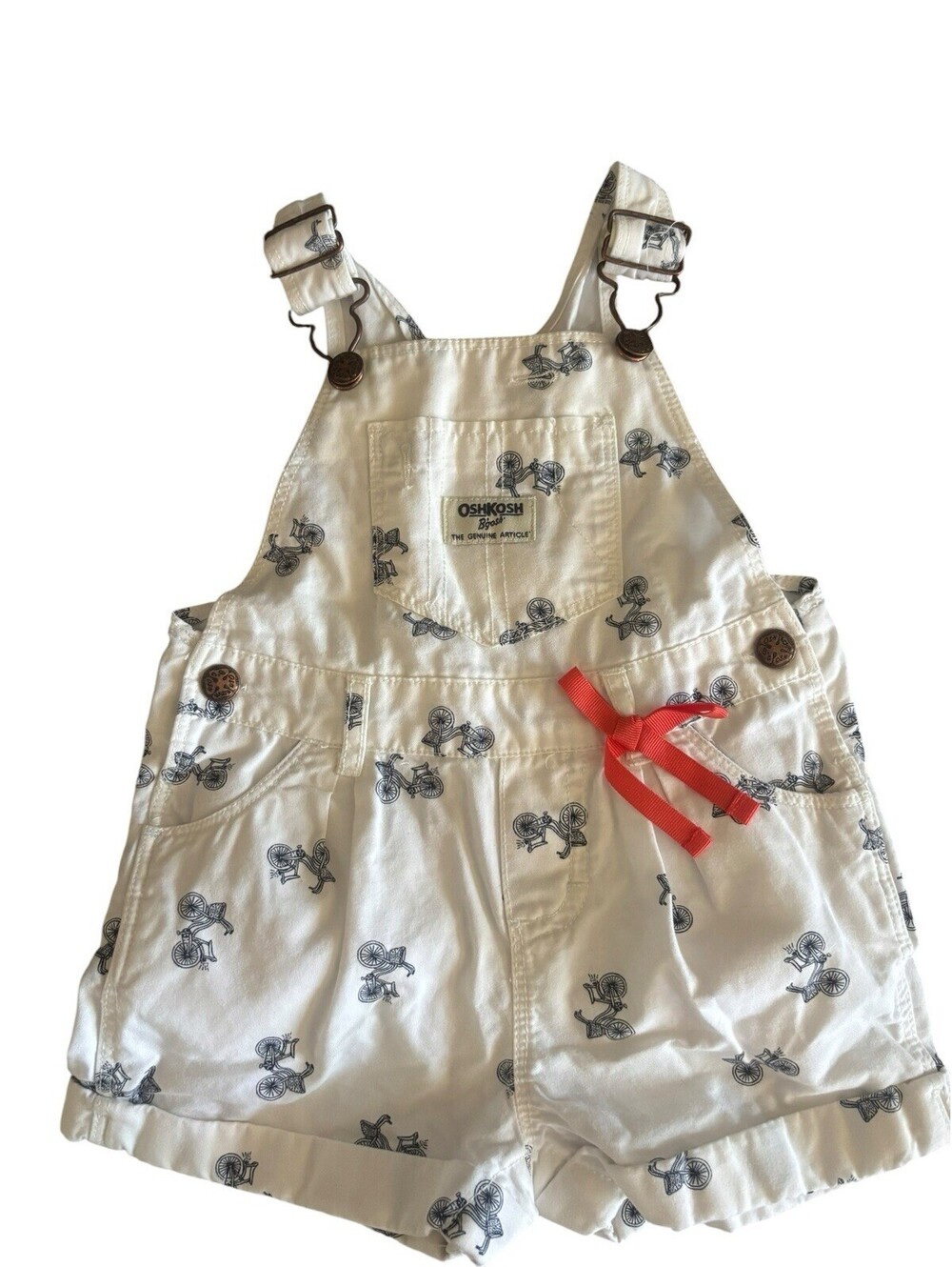 Oshkosh B’Gosh Vestbak Overalls Bicycle Print Vintage Reproduction Rare Pattern